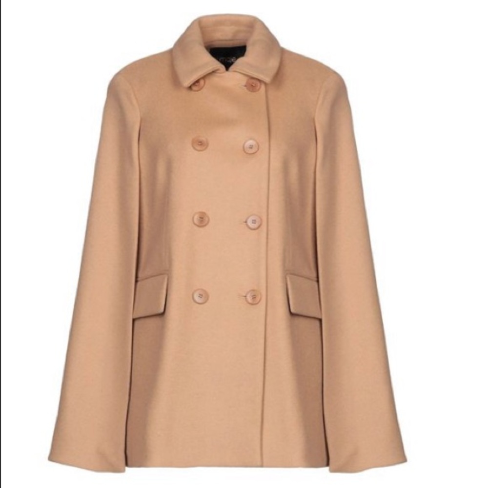 NWT Maje wool and cashmere-blend felt cape coat